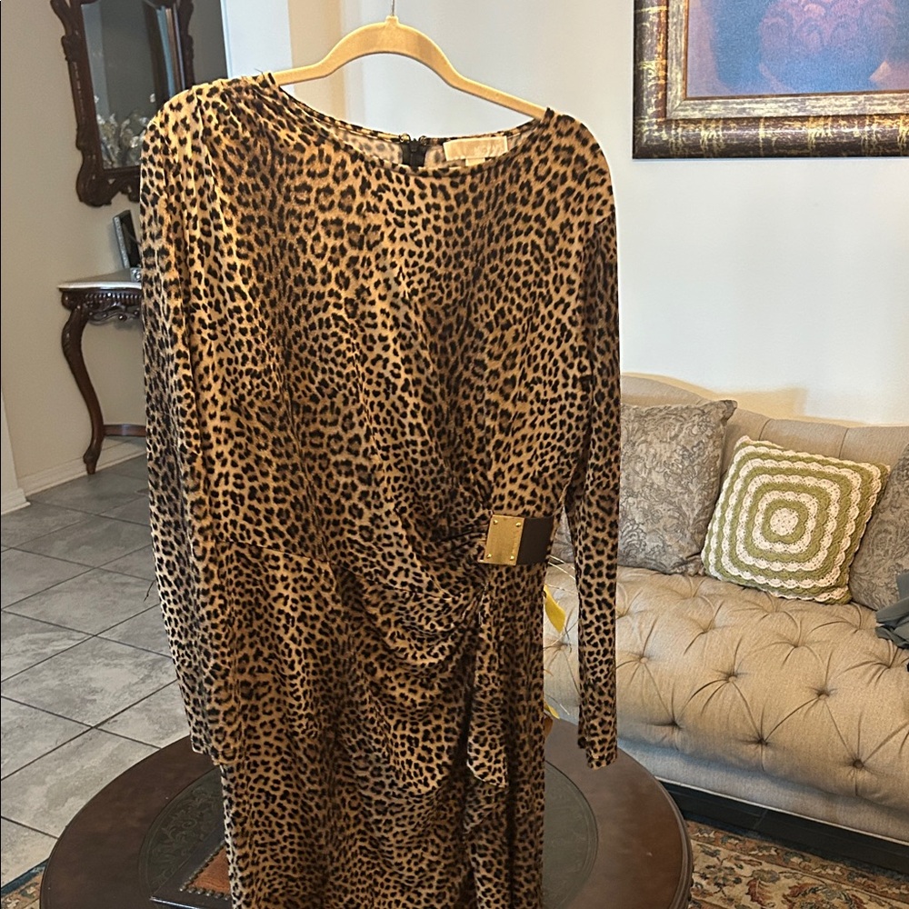 MICHAEL Michael Kors Asymmetrical Leopard Dress